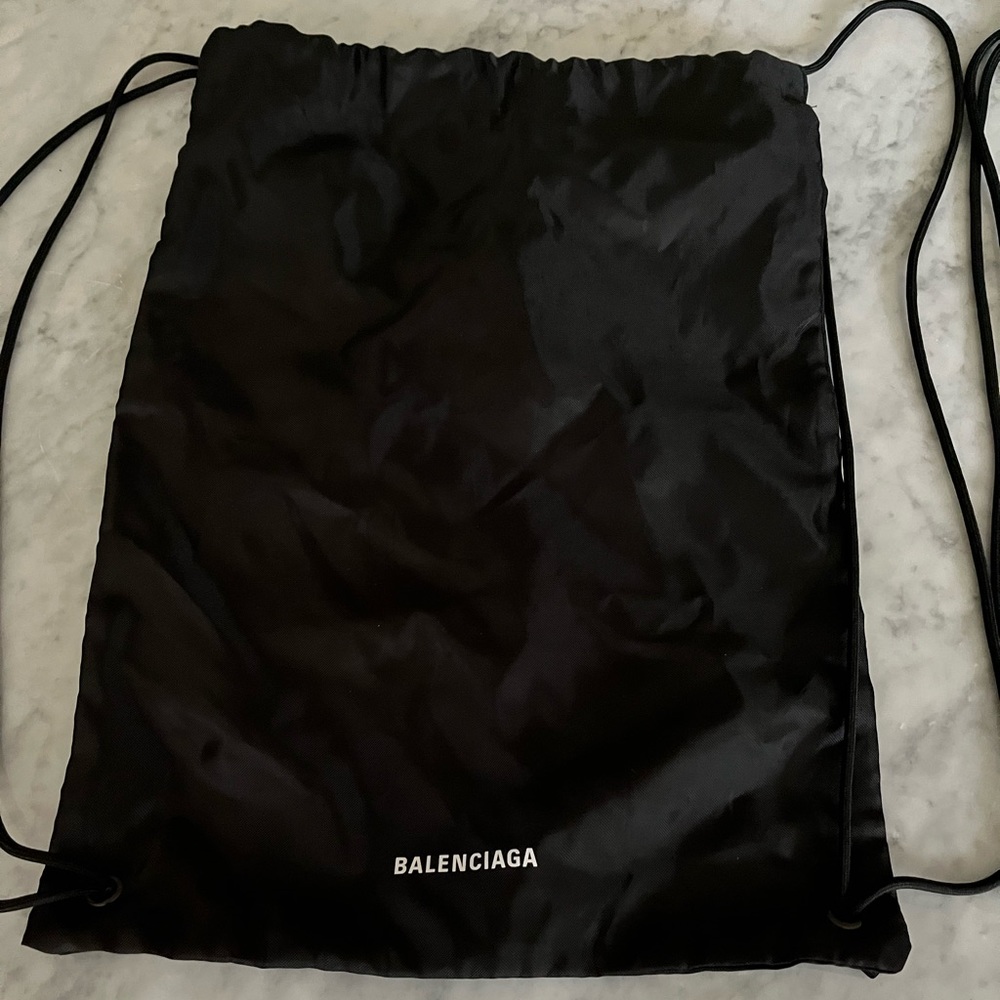 NWOT Authentic Balenciaga Logo Nylon Drawstring Back- Pack with Balenciaga box
